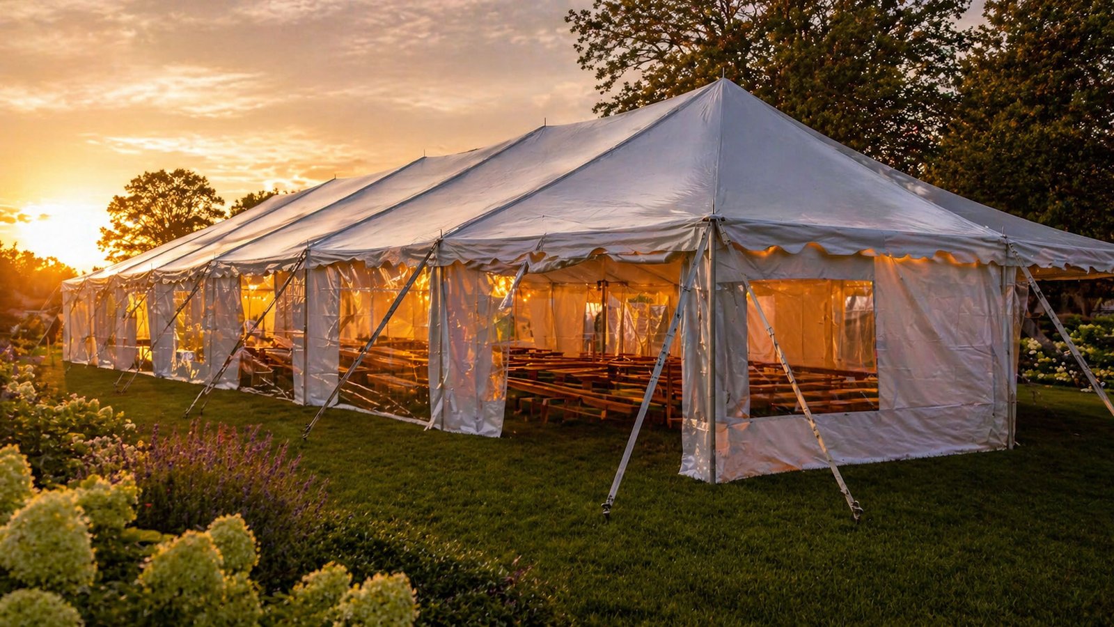Tent rental setup for a Elkhart event