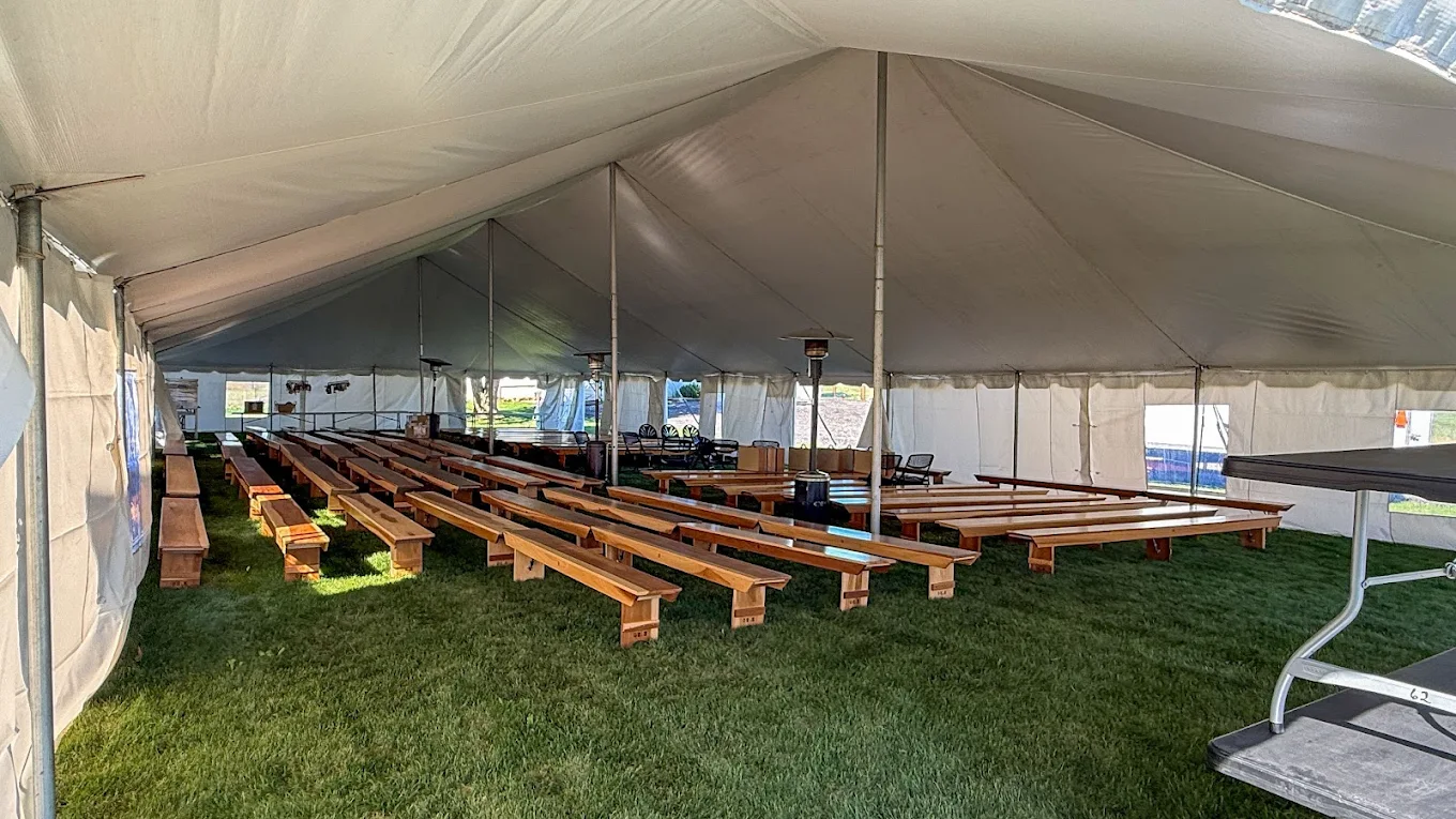 Anniversary event tent setup